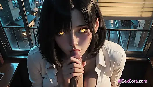 Rokok tengah malam terbakar saat seks yang penuh gairah memanaskan malamnya yang kesepian (AI Porn)