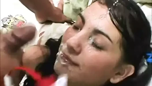 Huge facial. One man bukkake