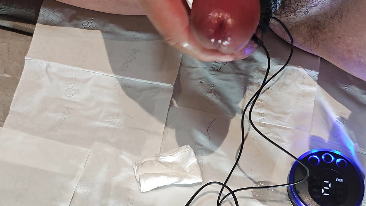 FIRST TIME E-Stim Cock & Balls Makes Me Moan Like a Desperate Slut - Electricity Controls My Cumshot!