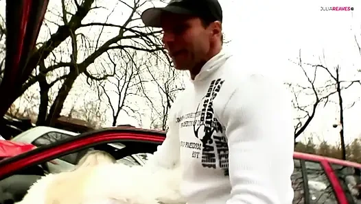 First in the car, then fucked the blonde girlfriend at home