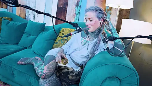 I talk about E - Empathy - ASMR podcast SFW talking goth skinny girl dreadlocks tattoo model inked girl