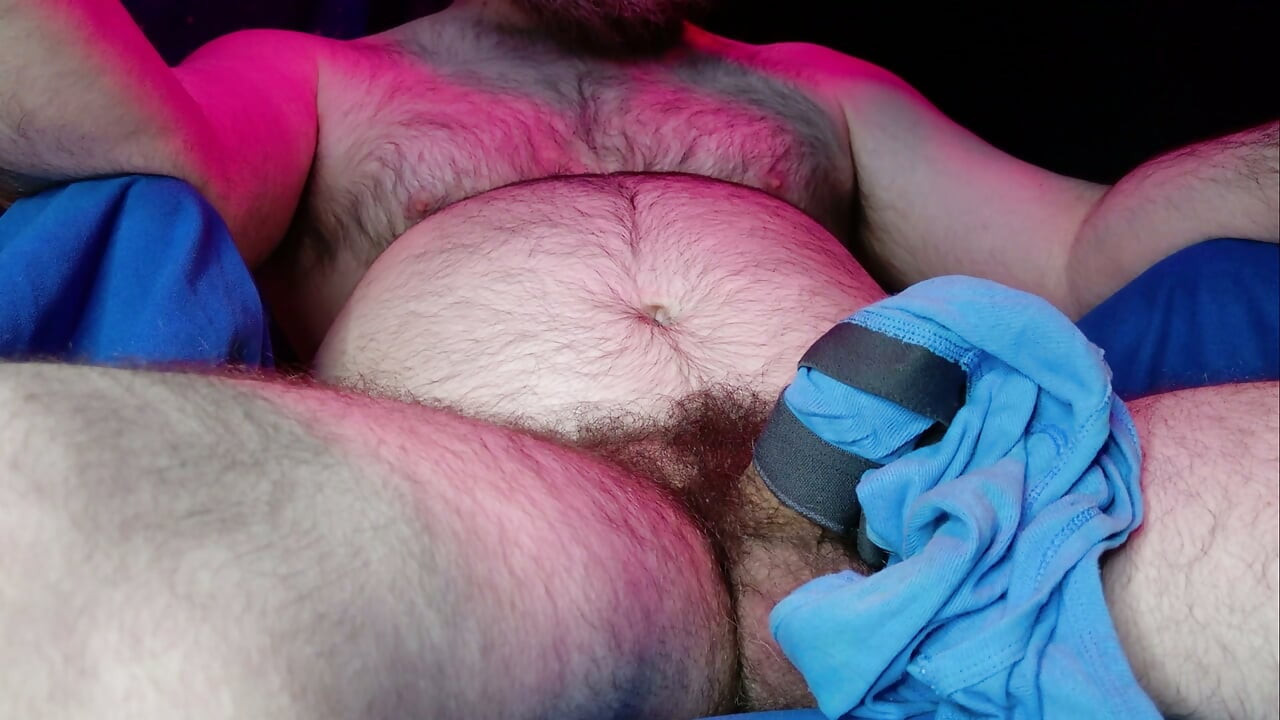 Beating Off In Blue Briefs