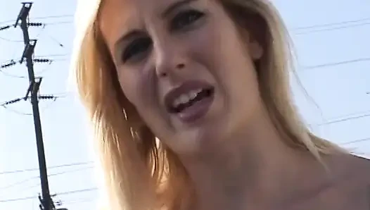 Busty MILF blonde bitch picked up on the street and fucked hard