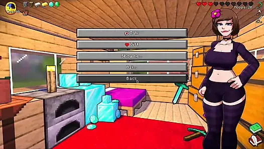 Hornycraft Minecraft parodisi - Steve Jenny'den elmas için ıslak gırtlağına kadar sakso çekiyor