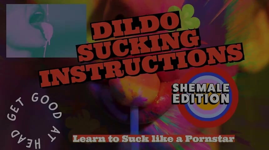 Dildo emme talimatları transeksüelin büyük lezzetli bir yarağı var ve onu emecek