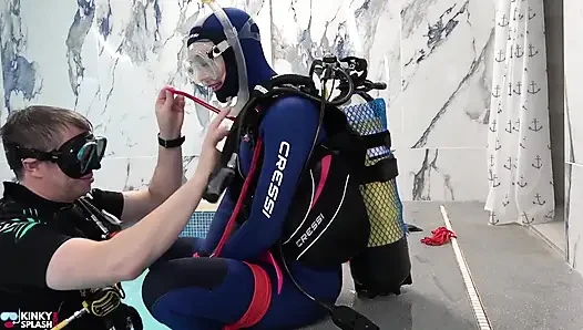 Underwater Bondage in Scuba Tied Tight & Dragged Through Water