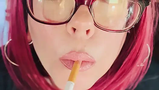 Miss Tina Snua Loves To Dangle Her Cigarette! Smoking Smoker Glasses