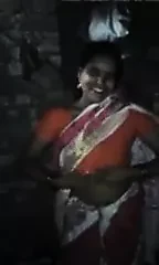 Satin Silk Saree maid showing boobs