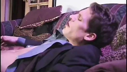 Black beauty rubs her partners clit as she rides mans cock on there couch