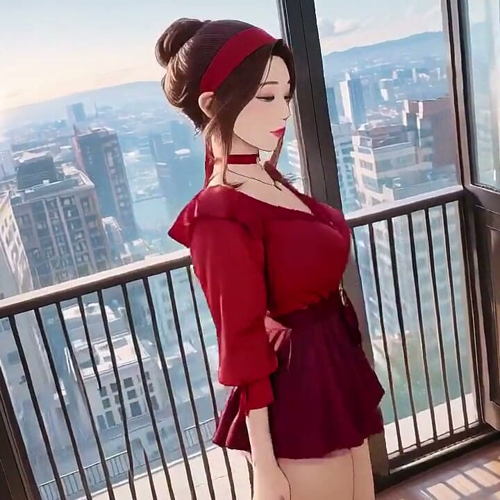 From Office to Hotel Bed, She Fixes Her Shirt While Locking Eyes with You