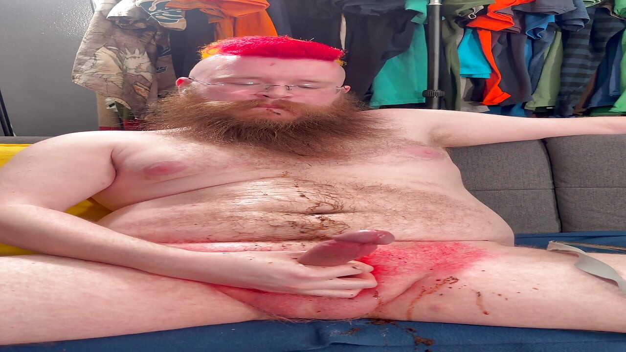 Stroking my cock and spitting some dipspit on it and cumming big