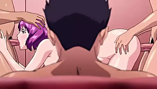 夢の女の子がオーガズムに犯されるのを見る男-エロアニメ