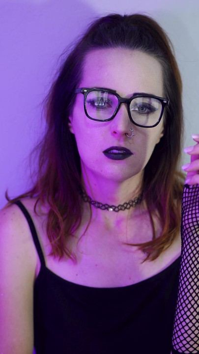 Goth Girl Smoking in Fishnets