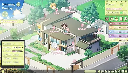 In hentai game wird kasumi in der badewanne nass und gibt einen rutschigen handjob und tiefe kehle blowjob