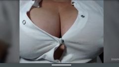 Latin granny shows big ass and big boobs with big nipples