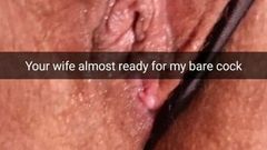 Preparando esposa infiel para sexo a pelo y chorreo de leche