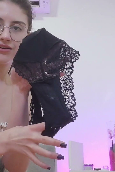 Cuckold Alpha Cum in My Black Panties