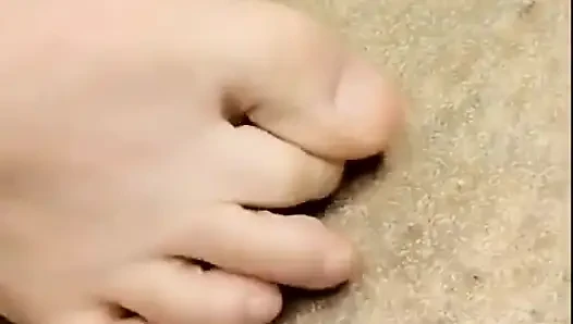 Kaki panjang kaki besar di atas pemandangan