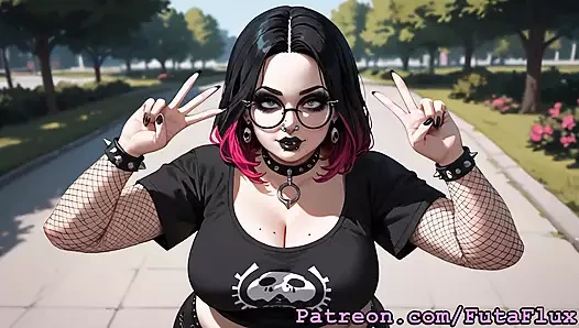 Futanari dahlia goth Punk gol-mtol hastmaithun kar rahi hai