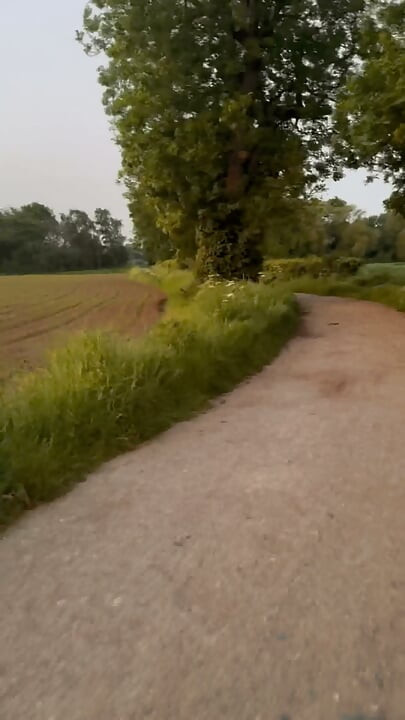 Edging barefoot walk ends with cumshot