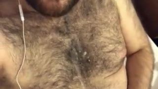 Cum over hairy chest