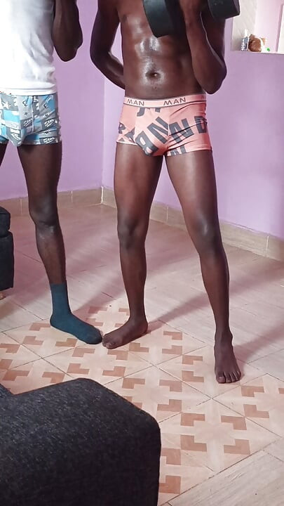 Tendo um treino com meu cara