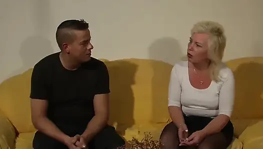 German Blonde BBW Granny Handles a Big Dick