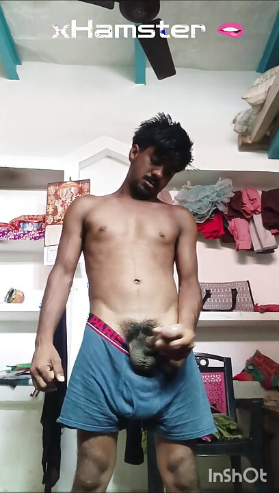 A lonely man is masturbating at home