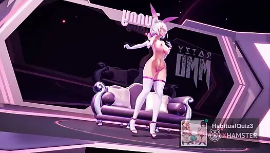 MMD R18 Bunny Style трах жесткой неверной жены-милфы с большими сиськами хочет трахаться жестко, не глотать сперму, минет 3D хентай