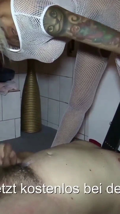 Key moment from "German Mistress Teen Anni Femdom Older Guy and let him Cum"