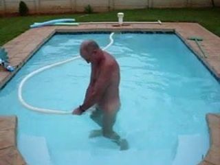 in the pool having a good suction job