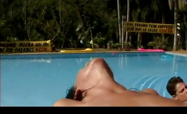 Poolside cock outdoors for this hot young latina bitches with great tits and ass