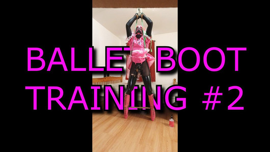 Sissy Maid Ballet Boot Training #2.. now with Huge Cone Dildo and Rigid Spreader Bar