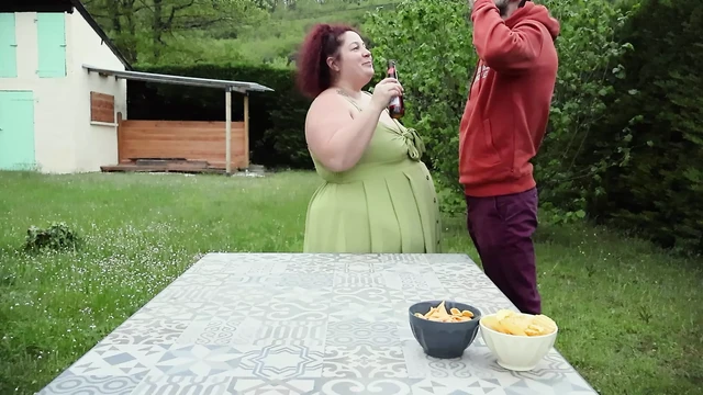 Milf getting caught in her garden