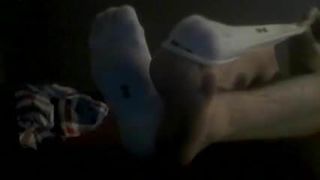 foot playing with and without socks (ME)