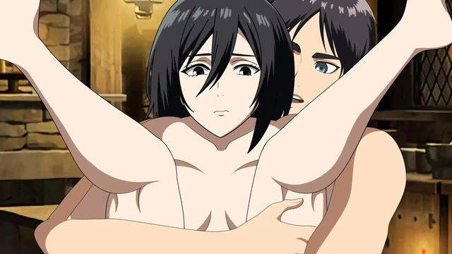 MIKASA ACKERMAN ТРАХАЕТСЯ С EREN (НАПАДЕНИЕ НА ТИТАНА ХЕНТАЙ)