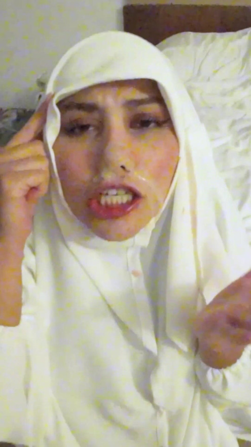 Girl in Burka Cum walk and public pissing