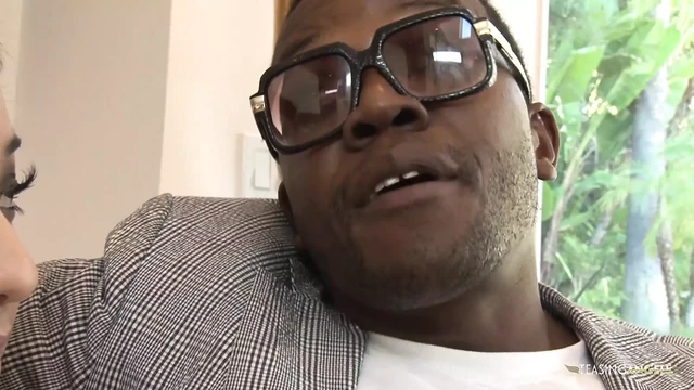 To experience her first black cock the brunette seduces him with her lewd dirty talking