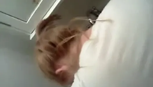 Shy Young Blonde Takes Cock In Bathroom