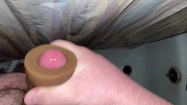 Cum with a toy pussy