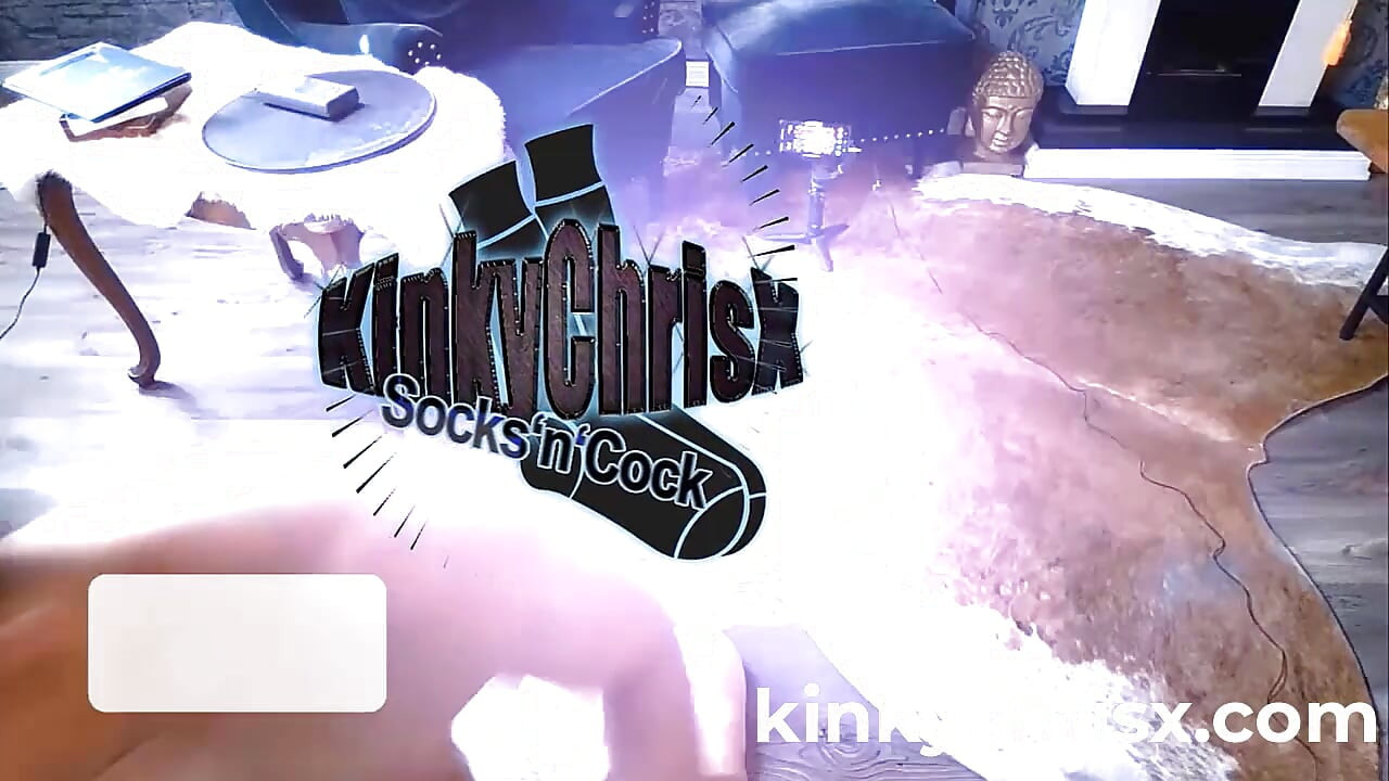 KinkyChrisX in blue nylons fucks herself with two toys