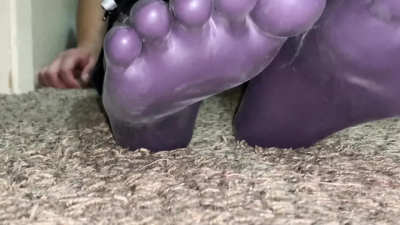 Sweaty Purple Latex Toe socks
