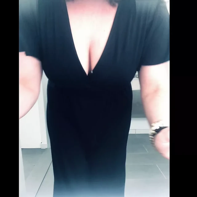 Step Mom slut in black dress