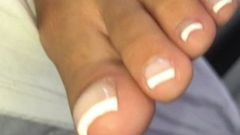 Sexy toenails long french tips