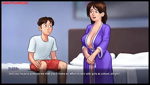 Летняя сага, часть 23 от DarkCookie - горячая милфа застукала его за мастурбацией прямо в ее постели и помочь ему хорошо кончить