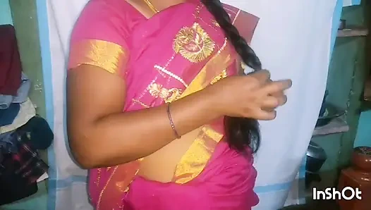 Dicker arsch, tamilische sari-hausfrau, dicke möpse ficken im dorf