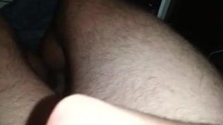 Cumming with a prostate massager in