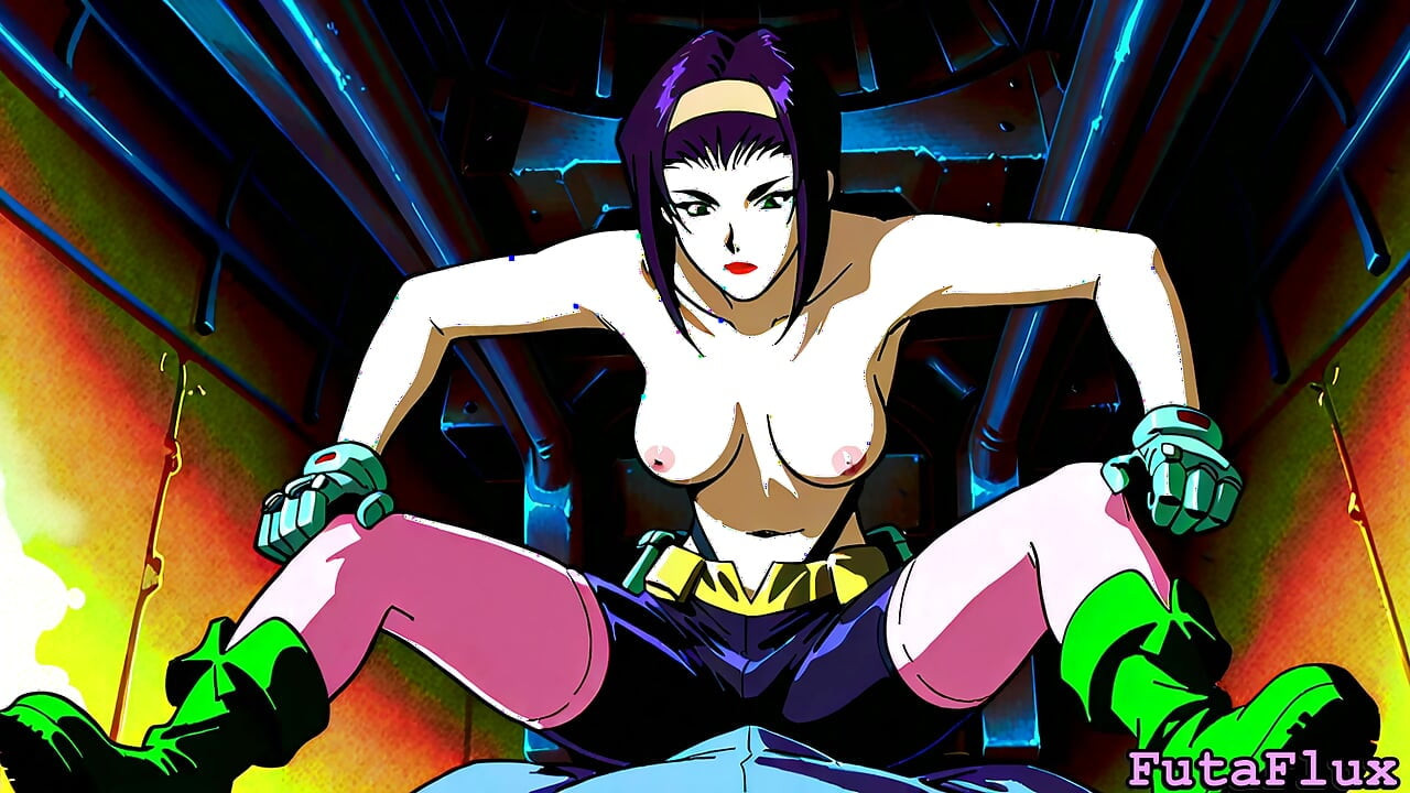 Futanari Faye Valentine - masturbacja, wytryski, samosysanie, więcej!