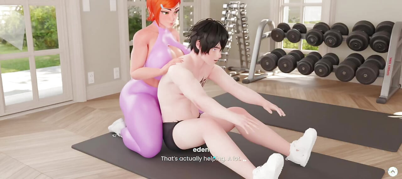 Zoe makes Eden fuck her big ass during workout