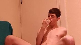 Craig Fulton sucking his dildo